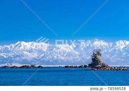 《富山県》冬の雨晴海岸・富山一の景勝地 78599528