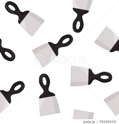 Simple trowel vector background. Hand tool for repair seamless pattern. 78599550