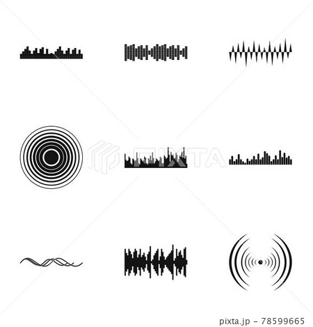 Noise icons set, simple style Noise icons set, simple style 78599665