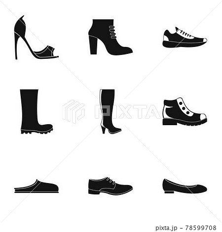 Jackboot icons set, simple style 78599708