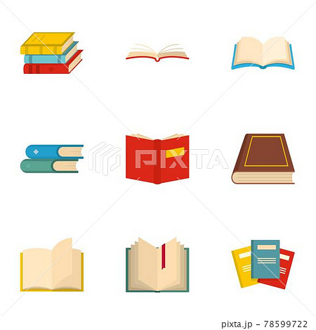 Book icons set, cartoon style Book icons set, cartoon style 78599722