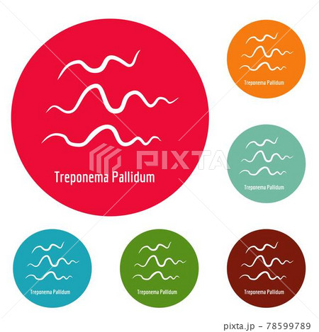 Treponema Pallidum icons circle set vector 78599789