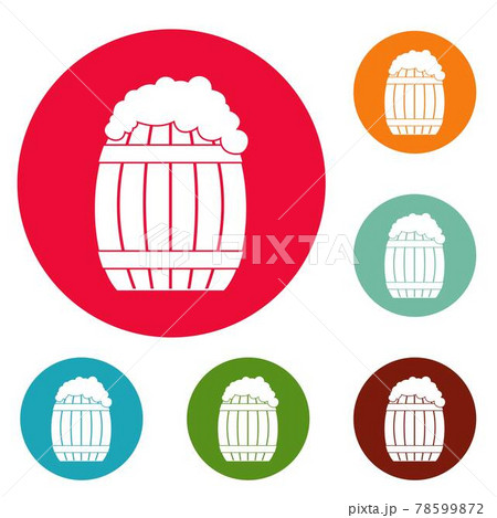 Full barrel icons circle set vector Full barrel icons circle set vector 78599872