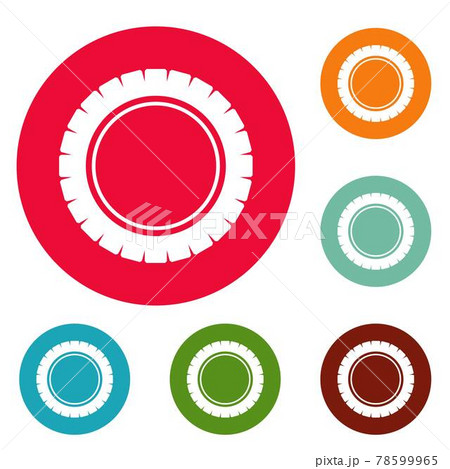 Single tire icons circle set vector Single tire icons circle set vector 78599965
