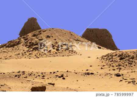 The pyramids of Nuri near the Nile in Sudan, Africa The pyramids of Nuri near the Nile in Sudan, Africa 78599997