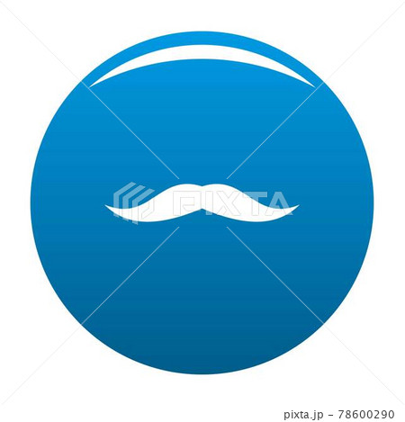 Neat mustache icon blue vector 78600290