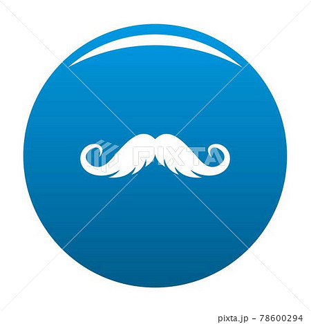 Fluffy mustache icon blue vector 78600294