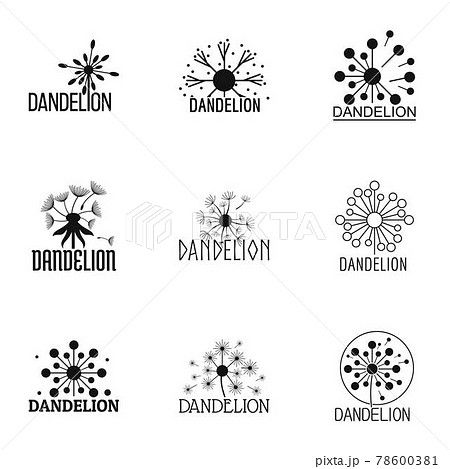Dandelion icons set, simple style 78600381