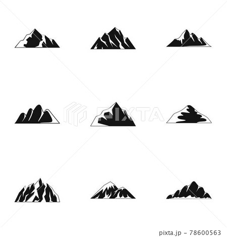 Upland icons set, simple style 78600563