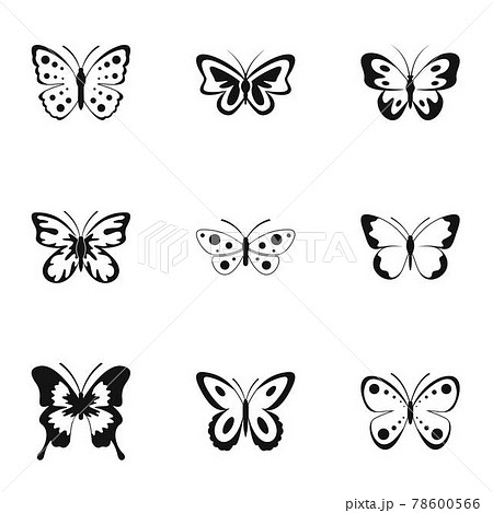 Bombyx icons set, simple style 78600566