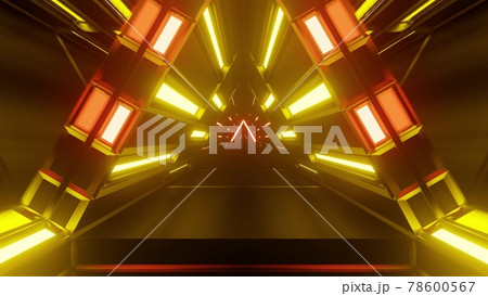 3d illustration of 4K UHD tunnel in shape of triangle 78600567