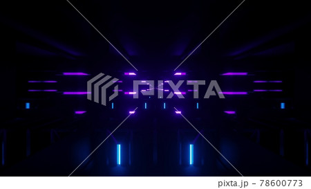 3d illustration of 4K UHD illuminated sci fi tunnel 3d illustration of 4K UHD illuminated sci fi tunnel 78600773