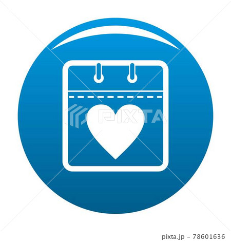 Calendar valentine day icon blue vector 78601636