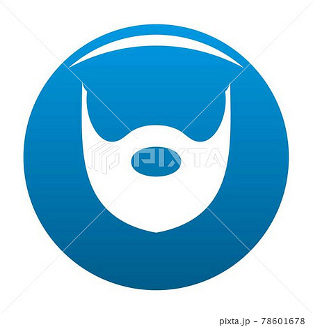 Hipster beard icon blue vector Hipster beard icon blue vector 78601678