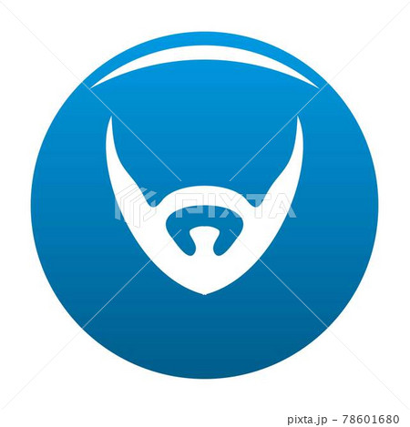 Short beard icon blue vector 78601680