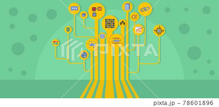 Software chain banner, flat style Software chain banner, flat style 78601896