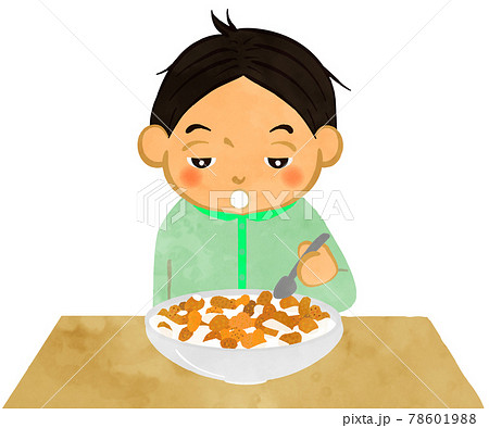 boy eating cereal