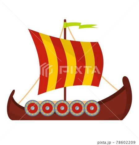 Scandinavian ship icon, flat style 78602209