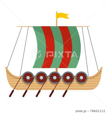 Galleon icon, flat style 78602212