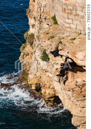 イタリア ポリニャーノ・ア・マーレ 波で削られた岩肌 イタリア ポリニャーノ・ア・マーレ 波で削られた岩肌 78602559