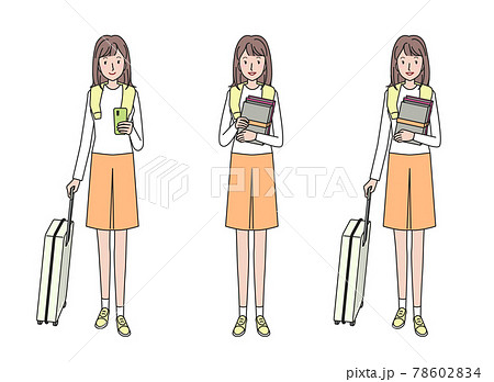 女子大学生 バリエーションセットのイラスト素材