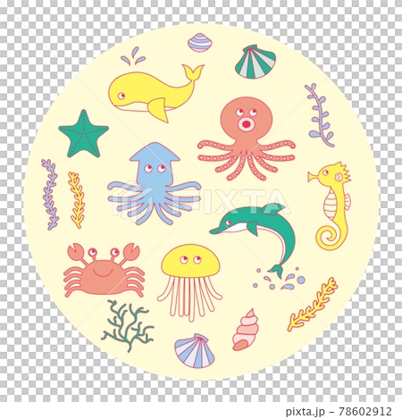 海の生き物のベクターイラスト 78602912
