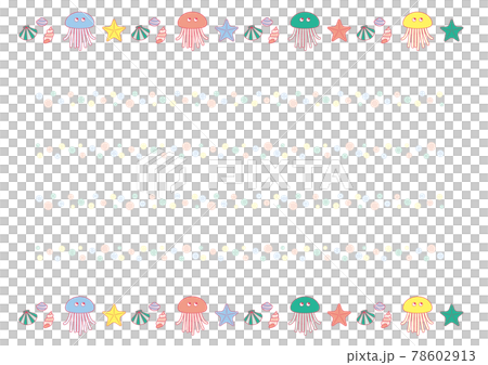 海の生き物のベクターイラストの便箋 78602913