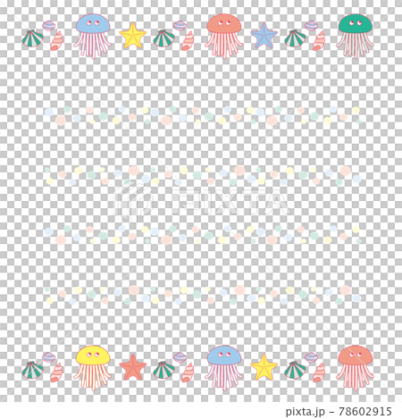 海の生き物のベクターイラストの便箋 78602915