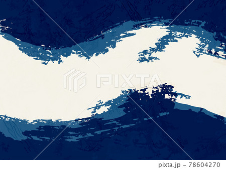 青色の和風波フレーム素材 青色の和風波フレーム素材 78604270