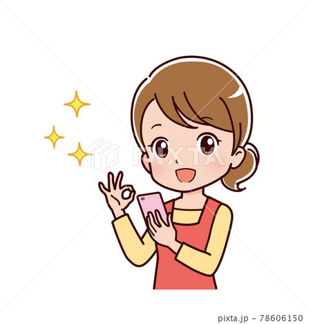 スマホを使う女性のイラスト 78606150