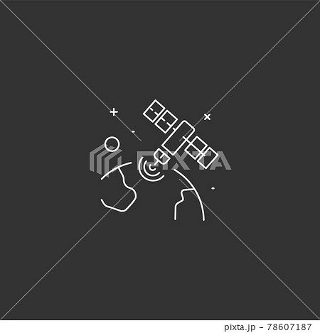 Satellite icon in the space. Technology vector concept. Satellite icon in the space. Technology vector concept. 78607187