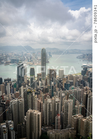 Hong Kong financial district skyline in a beautiful day from Victoria peak 78609341