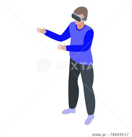 Modern virtual reality icon, isometric style 78609517