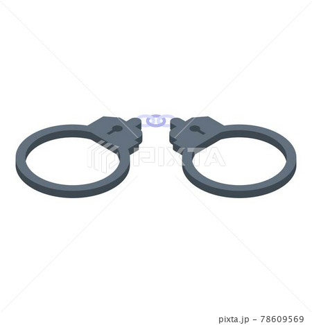 Police handcuff icon, isometric style 78609569