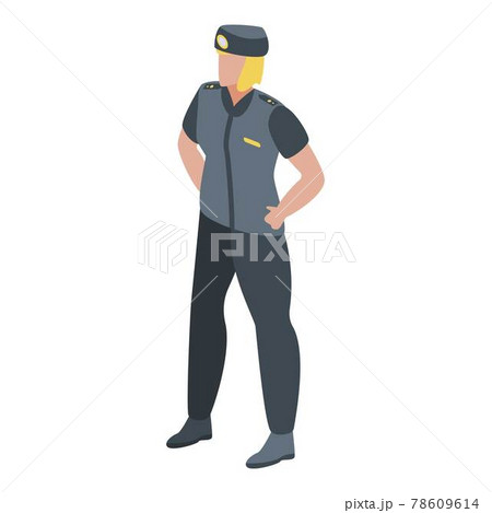 Woman police officer icon, isometric style 78609614