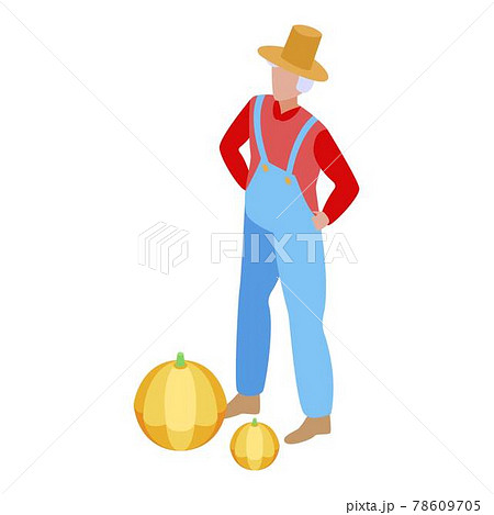 Senior farmer icon, isometric style 78609705