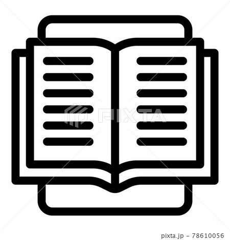 Tablet and book icon, outline style 78610056
