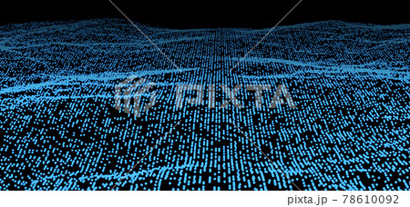 抽象的な技術の背景　コンピューターマトリックス　粒子の未来的なサイバー背景　3Dレンダリング 78610092