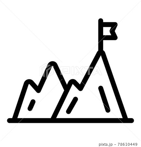 Hiking mountains icon, outline style Hiking mountains icon, outline style 78610449