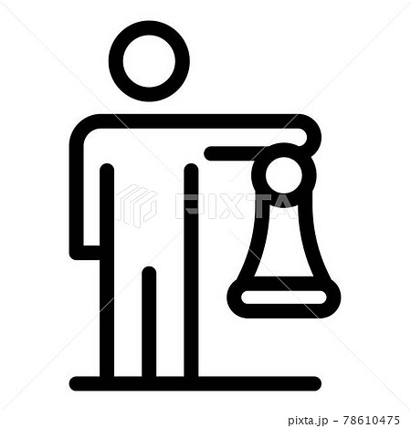 Volunteer responsibility icon, outline style 78610475