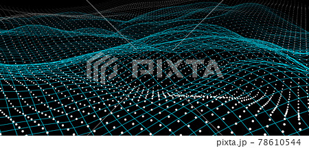 抽象的な技術の背景　コンピューターマトリックス　粒子の未来的なサイバー背景　3Dレンダリング 78610544