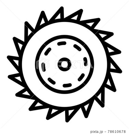 Circular saw blade icon, outline style 78610678