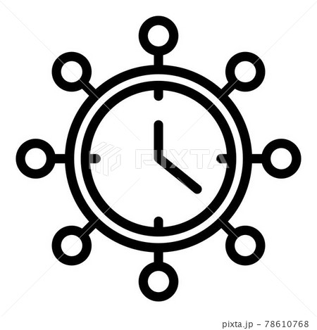 Retro wall clock icon, outline style 78610768