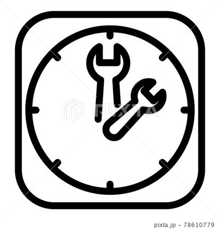 Wall clock repair icon, outline style 78610779