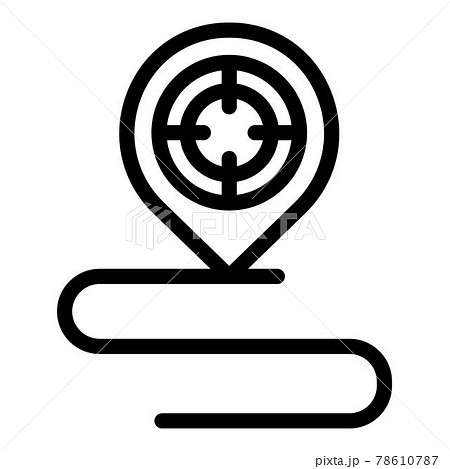 Target map pin icon, outline style 78610787