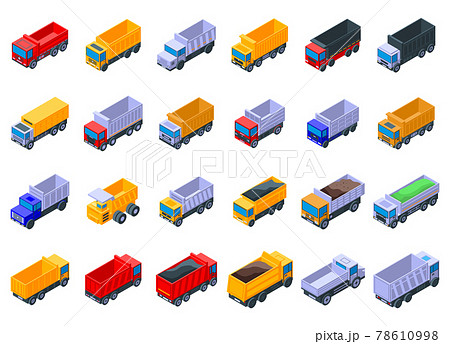 Tipper icons set, isometric style 78610998
