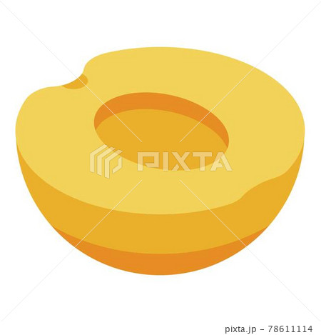 Half eco apricot icon, isometric style Half eco apricot icon, isometric style 78611114