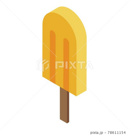Apricot popsicle icon, isometric style 78611154