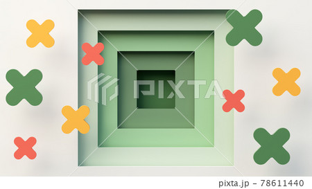 3D illustration with a copyspace and abstract shapes surrounding it. 78611440