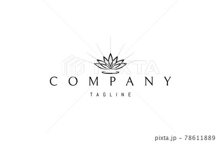 Vector logo on which an abstract image of a lotus with rays of light from its petals. Vector logo on which an abstract image of a lotus with rays of light from its petals. 78611889